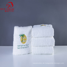 Gute absorbierende hochwertige 5 -Sterne -Hotel 100% Baumwoll weiße Handtücher mit Logo Custom Printed